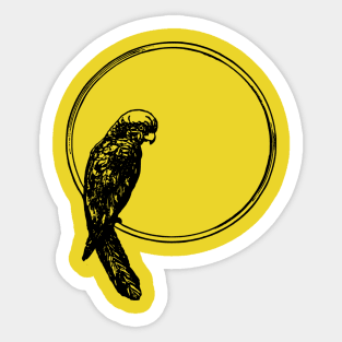 Parrot Perched Circle Sticker